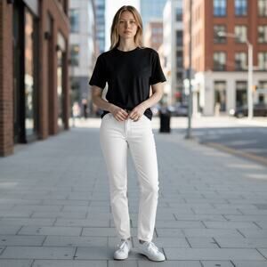 Lucky Brand Sweet Straight White Jeans Boho Summer Outdoors SZ 10/30 R